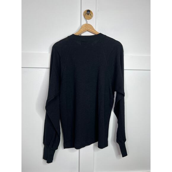 NWT Marissa Webb So Uptight Waffle Knit Long Sleeve Crewneck Black Size: Large - Picture 7 of 8
